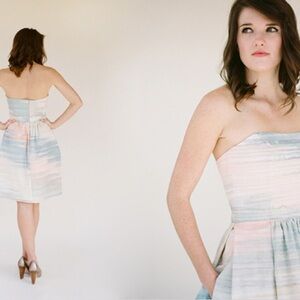 Chic Strapless Multicolor Dress